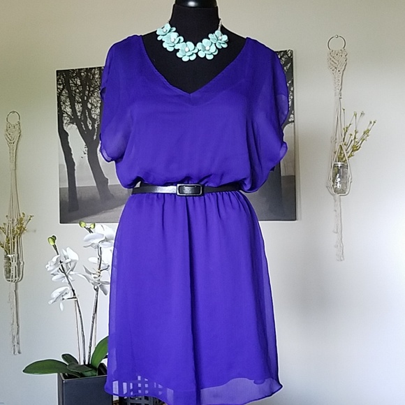 Purple Dress with Cowboy Boots